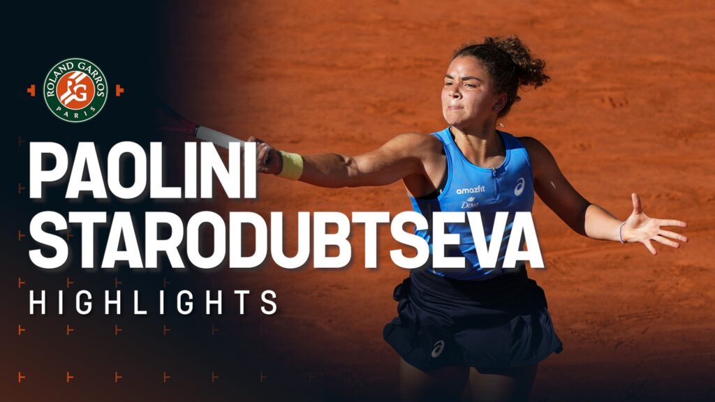 Jasmine Paolini and Yuliia Starodubtseva during their thrilling Roland Garros match highlights.