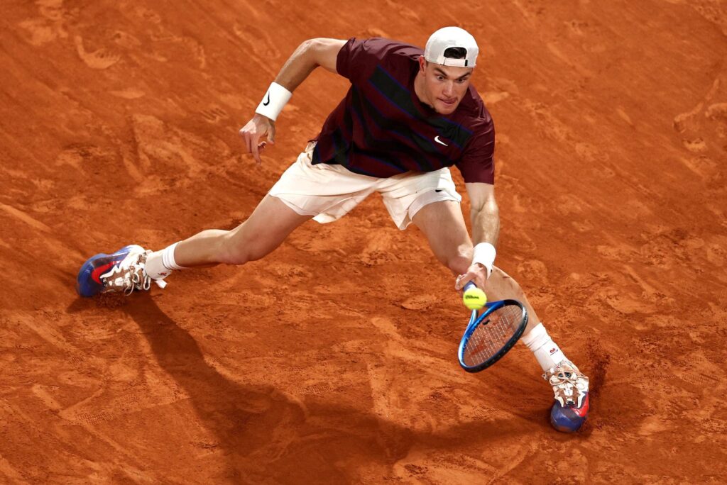 Jack Draper celebrates his victory at the French Open, poised for success in the tournament.