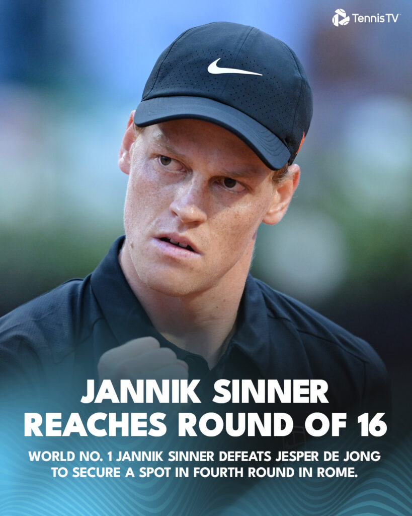 Exciting tennis action during the Round of 16 in Rome, featuring top players like Sabalenka and Gauff competing fiercely.