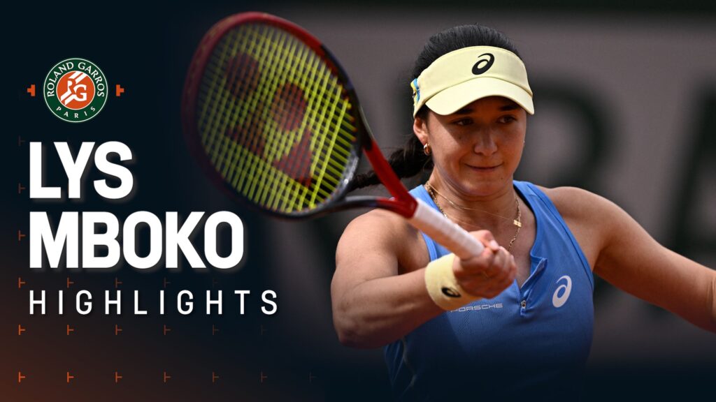 Victoria Mboko celebrates a point during her match against Qinwen Zheng at the 2025 Roland Garros tournament.