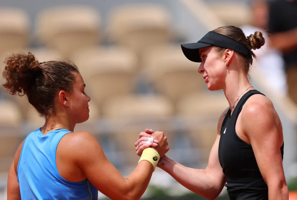 Elina Svitolina celebrates her stunning comeback victory over Jasmine Paolini at the French Open.