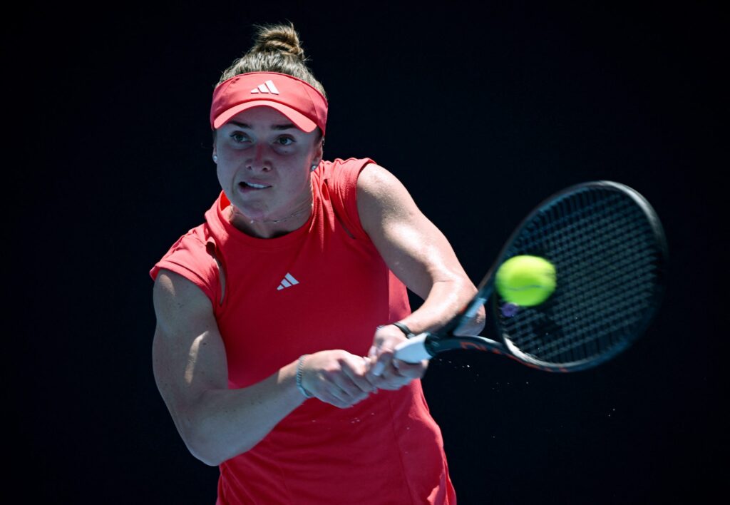 Elina Svitolina celebrates her comeback victory over Jasmine Paolini at the 2025 French Open quarter-finals.