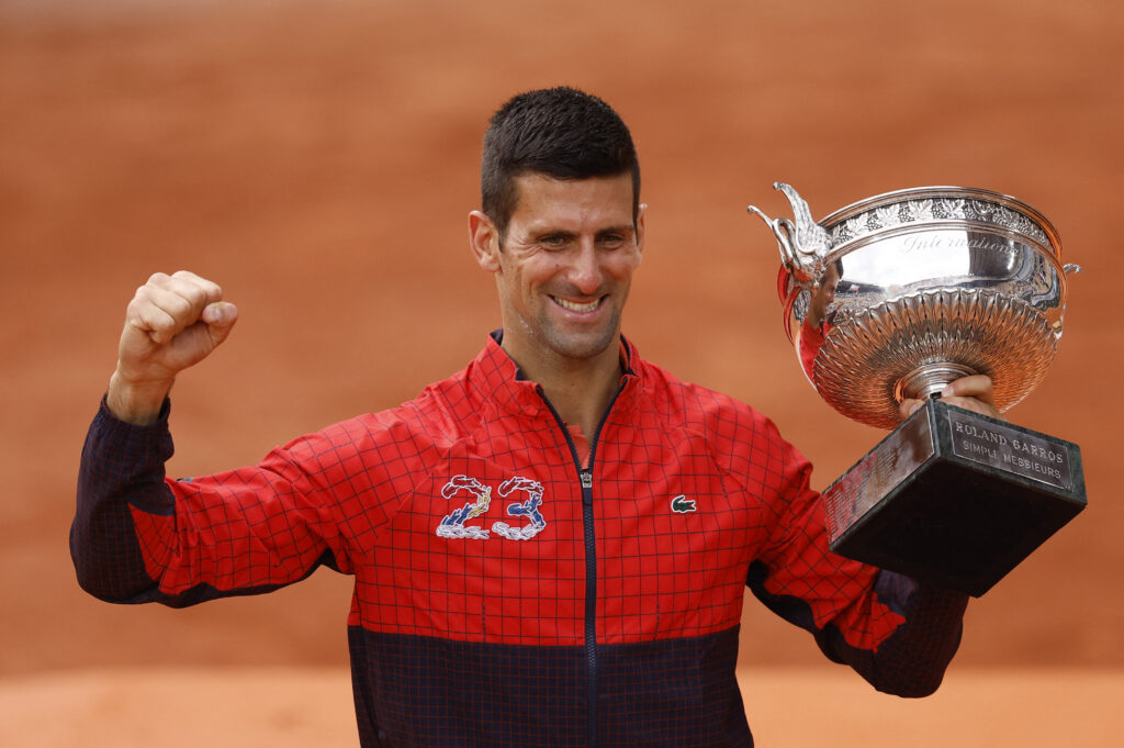 Novak Djokovic confidently prepares for his French Open match against Cameron Norrie at Roland-Garros.