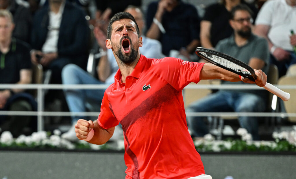 Novak Djokovic dominates Cameron Norrie in match highlights at Roland-Garros, showcasing his skill and power.