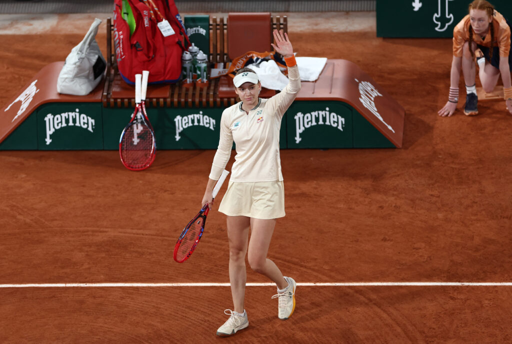 Elena Rybakina celebrates her WTA title win, gaining momentum ahead of the French Open 2024.