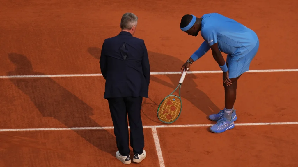 Frances Tiafoe expresses frustration over the Musetti incident during their French Open quarter-final match.