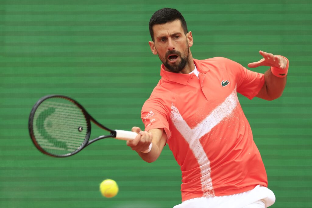 Novak Djokovic demonstrating his exceptional net skills during the 2025 French Open quarter-final match.