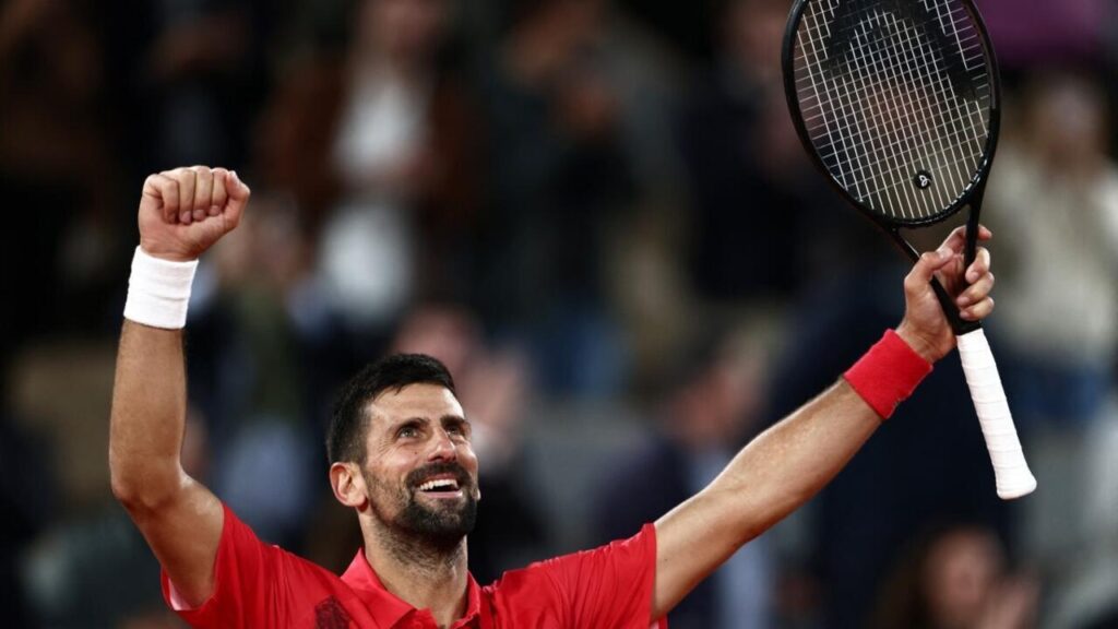 Novak Djokovic and Alexander Zverev engage in a tense 41-shot rally during their French Open quarter-final match.