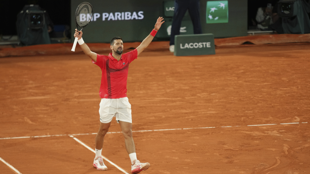 Jannik Sinner and Novak Djokovic face off in a tense Roland Garros semi-final match, both eyeing major tennis milestones.